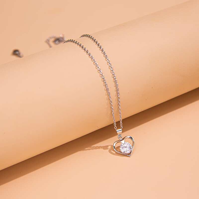 

Heart Charm Necklace, Silver