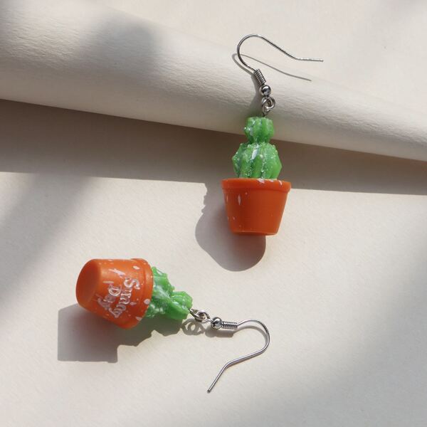 

Cactus Drop Earrings, Multicolor