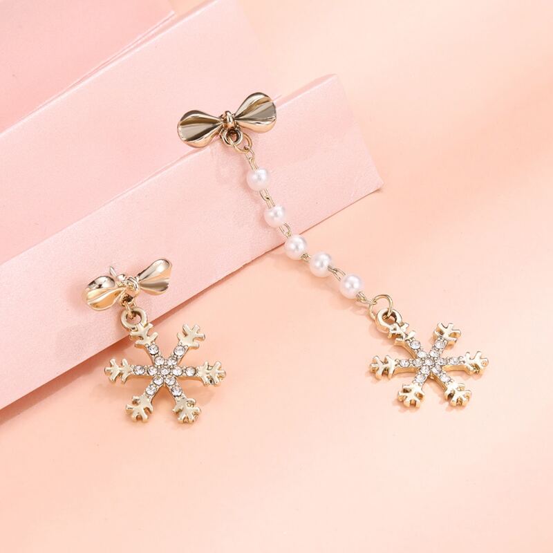 

Rhinestone Snowflake Drop Earrings, Multicolor