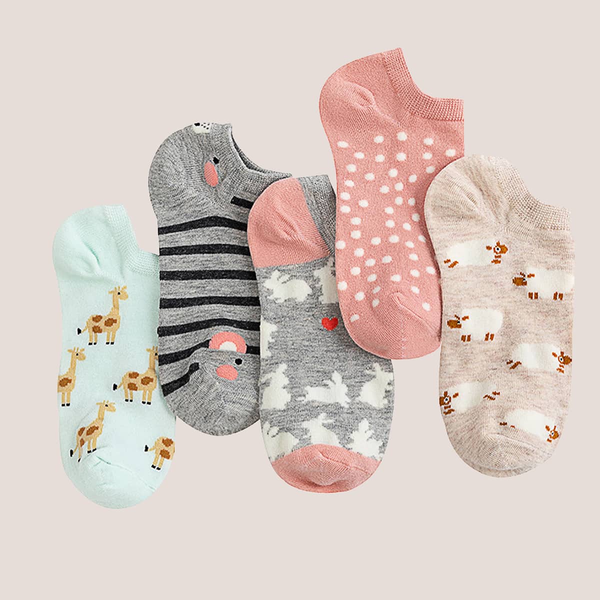 

5pairs Cartoon Graphic Socks, Multicolor