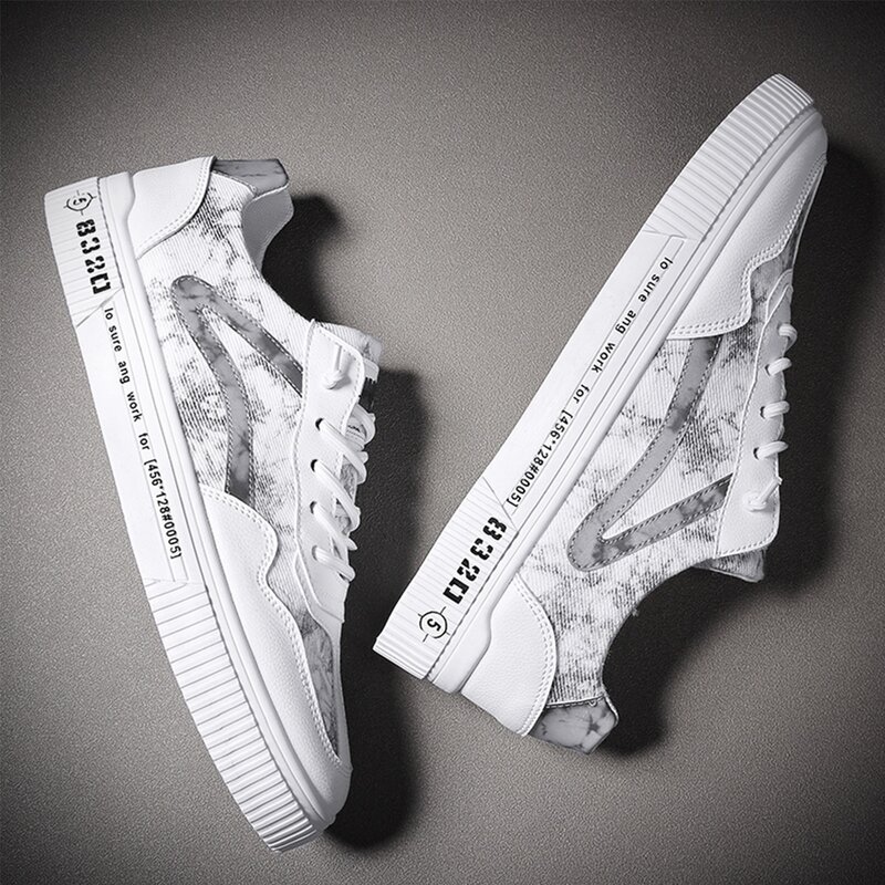

Guys Marble Pattern Front Skate Shoes, White