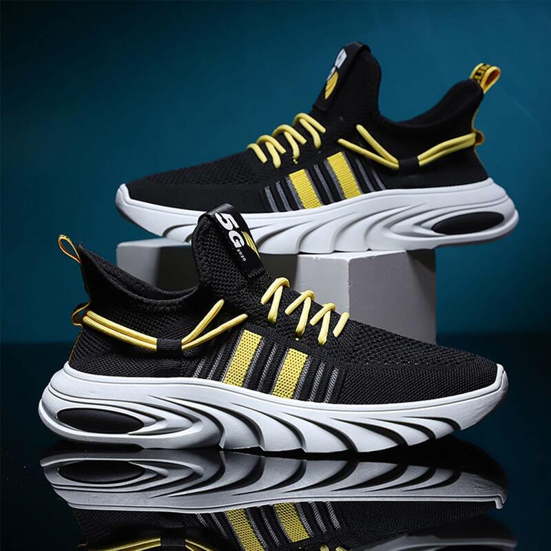 

Guys Lace-up Front Knit Low Cut Sneakers, Black