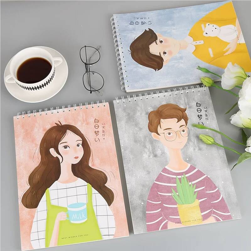 

1pc Cartoon Figure Cover Random Sketchbook, Multicolor
