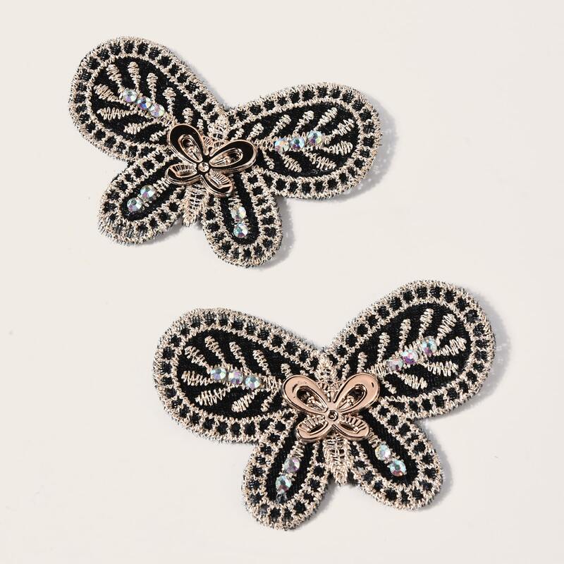 

2pcs Butterfly Design Hair Sticker, Multicolor