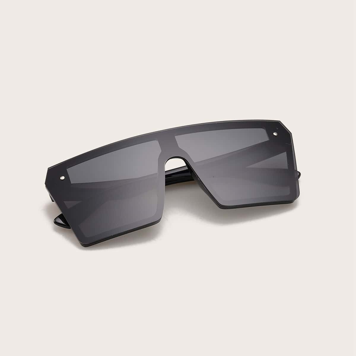

Guys Flat Top Shield Sunglasses, Black