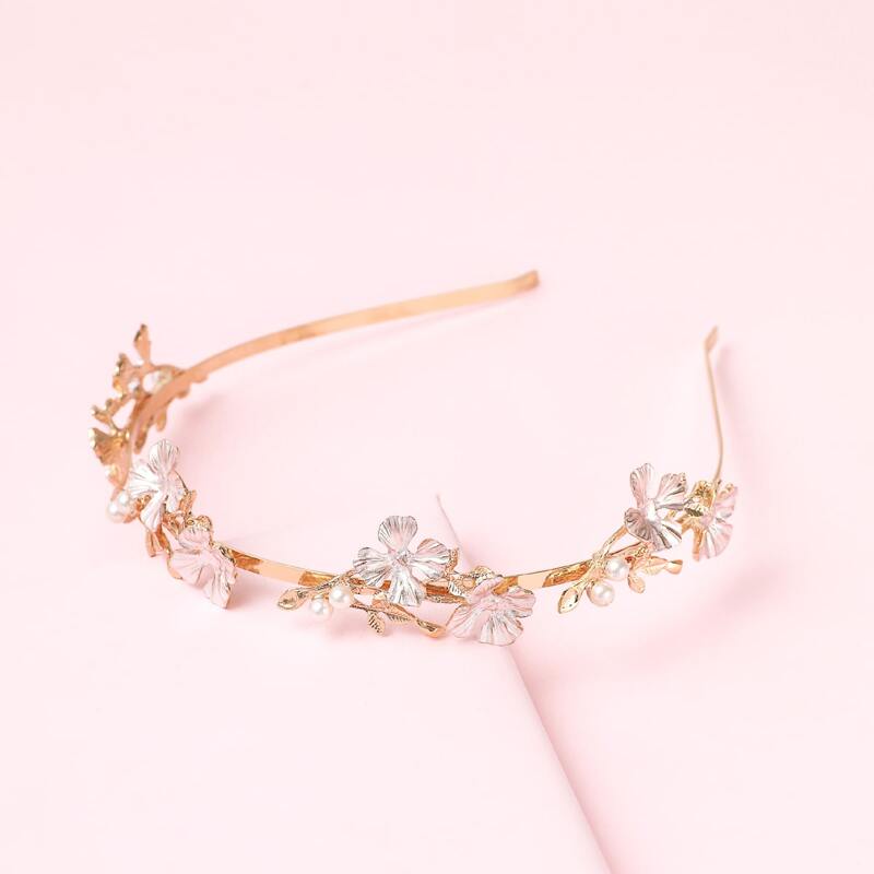 

Floral Decor Hair Hoop, Gold