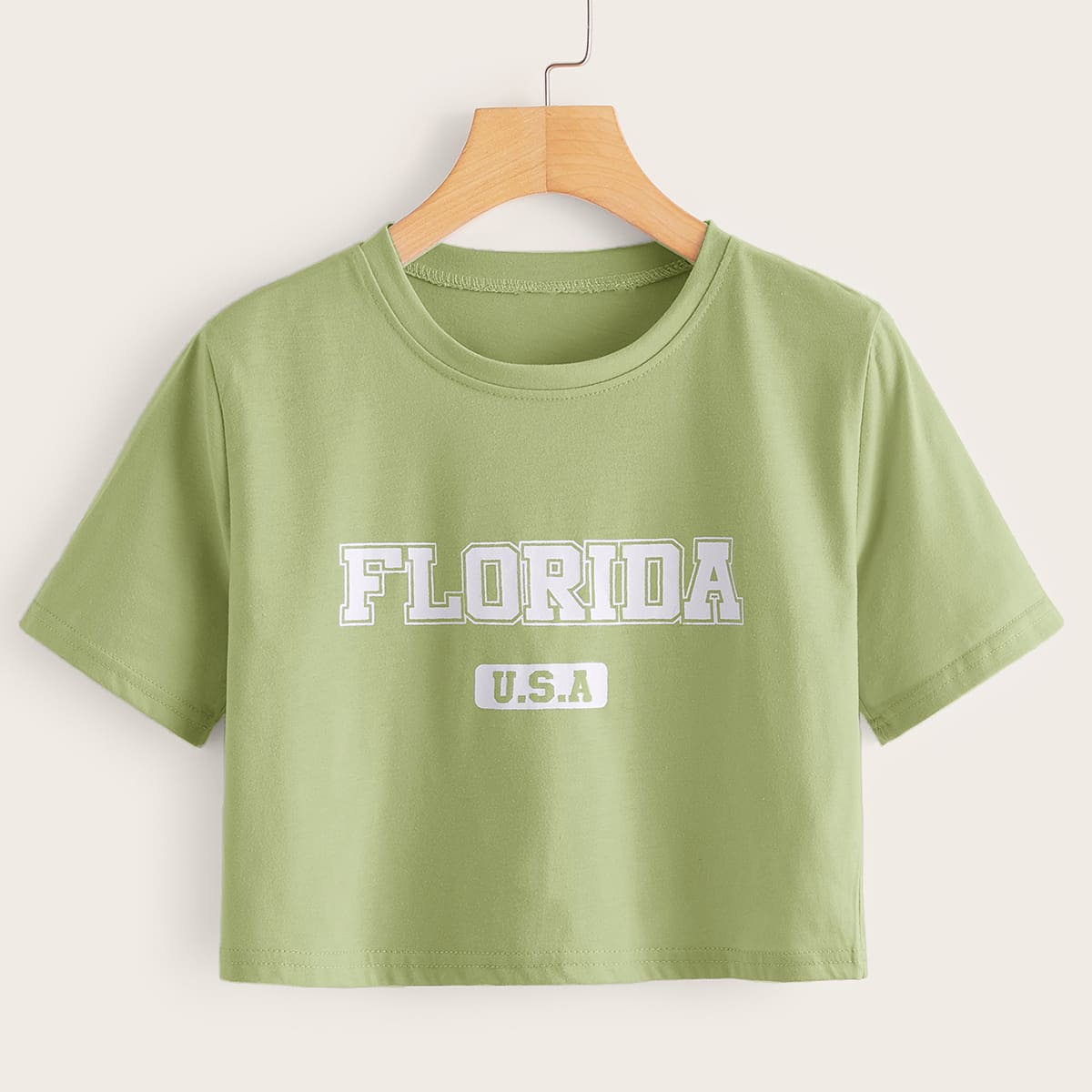 

Letter Graphic Green Crop Tee