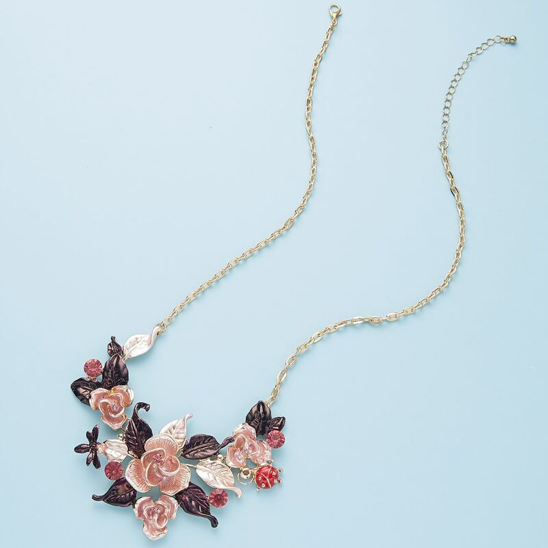 

Flower Decor Chain Necklace, Multicolor