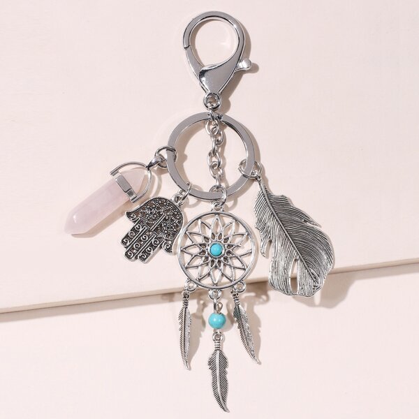 

Dream Catcher Decor Charm Keychain, Silver