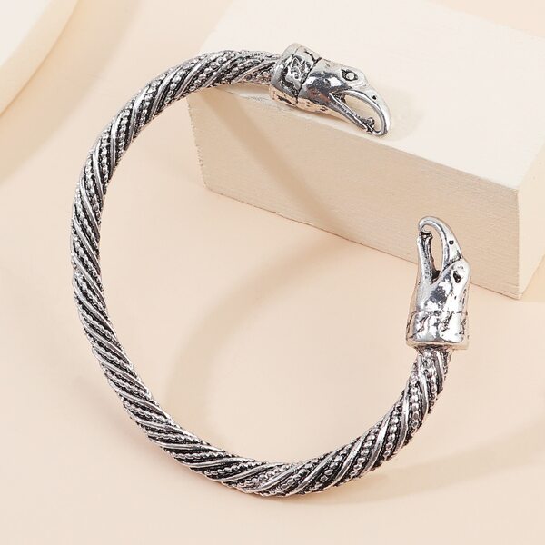 

Metal Animal Cuff Bangle, Silver