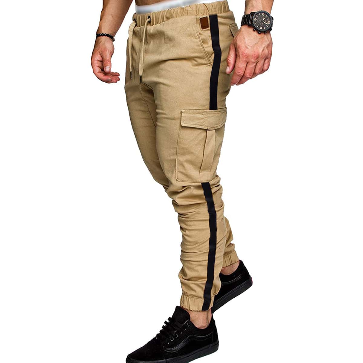 

Guys Tape Side Drawstring Cargo Pants, Khaki