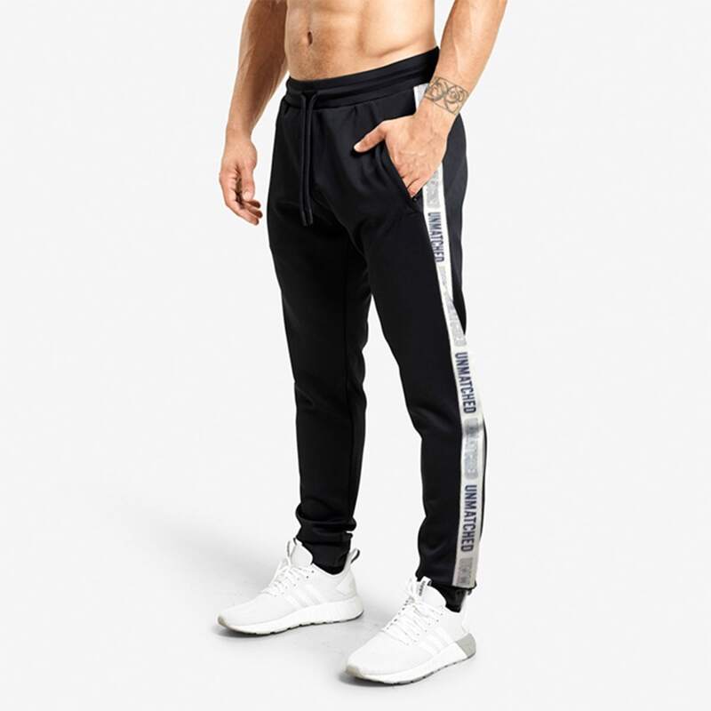 

Guys Letter Graphic Drawstring Waist Sweatpants, Black