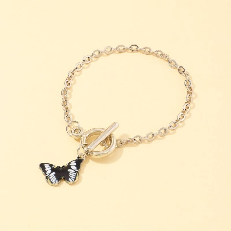 

Butterfly Charm Bracelet, Silver