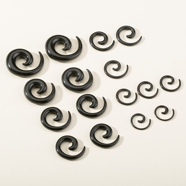 

16pcs Men Snail Ear Expander, Black