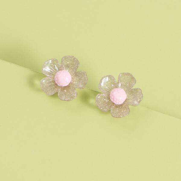

Girls Flower Stud Earrings, Multicolor