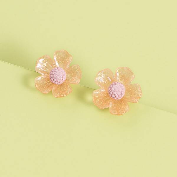 

Girls Flower Stud Earrings, Multicolor