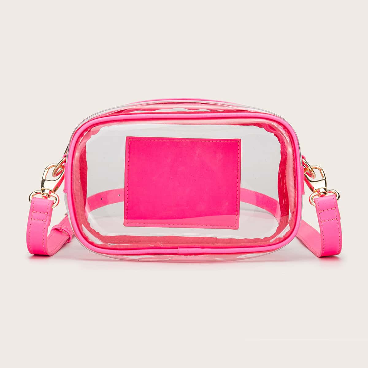 

Clear Crossbody Bag, Hot pink