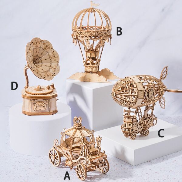 

1шт 3D деревянная головоломка модель игрушки, Хаки
