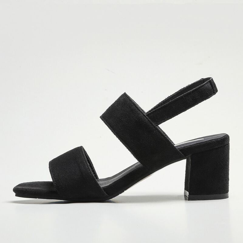 

Double Band Slingback Chunky Heels, Black