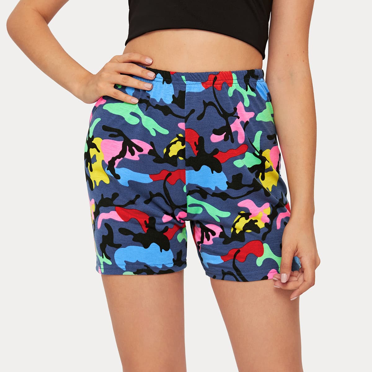 

Colorful Camo Shorts, Multicolor