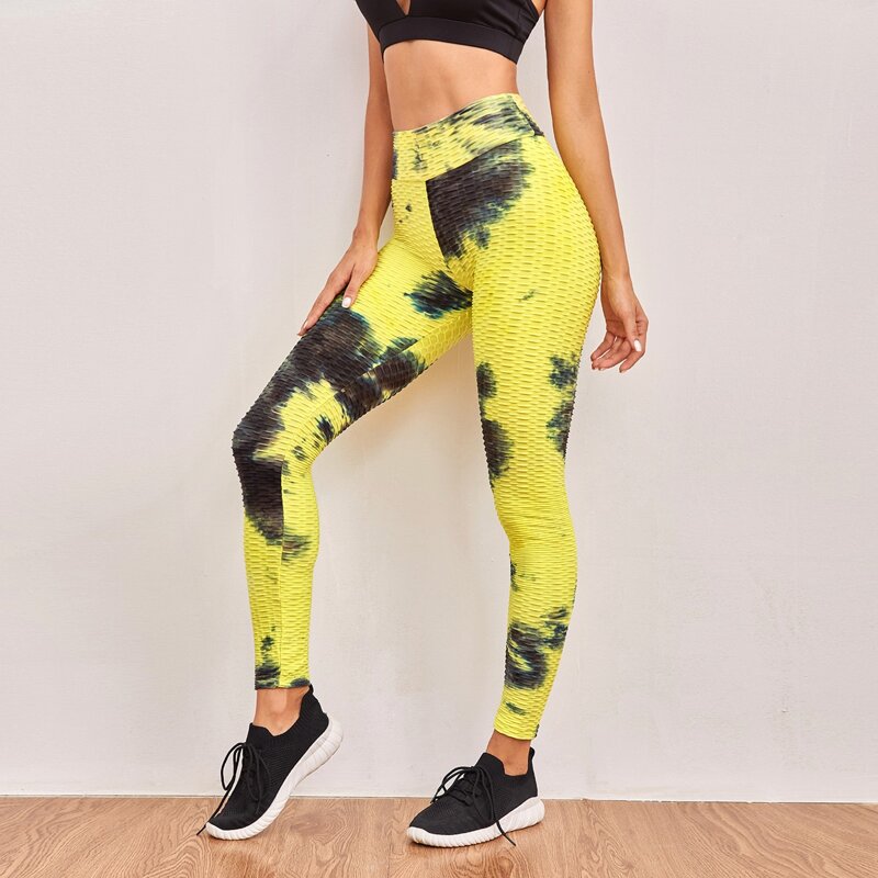 

Tie Dye Wideband Waist Sports Leggings, Multicolor