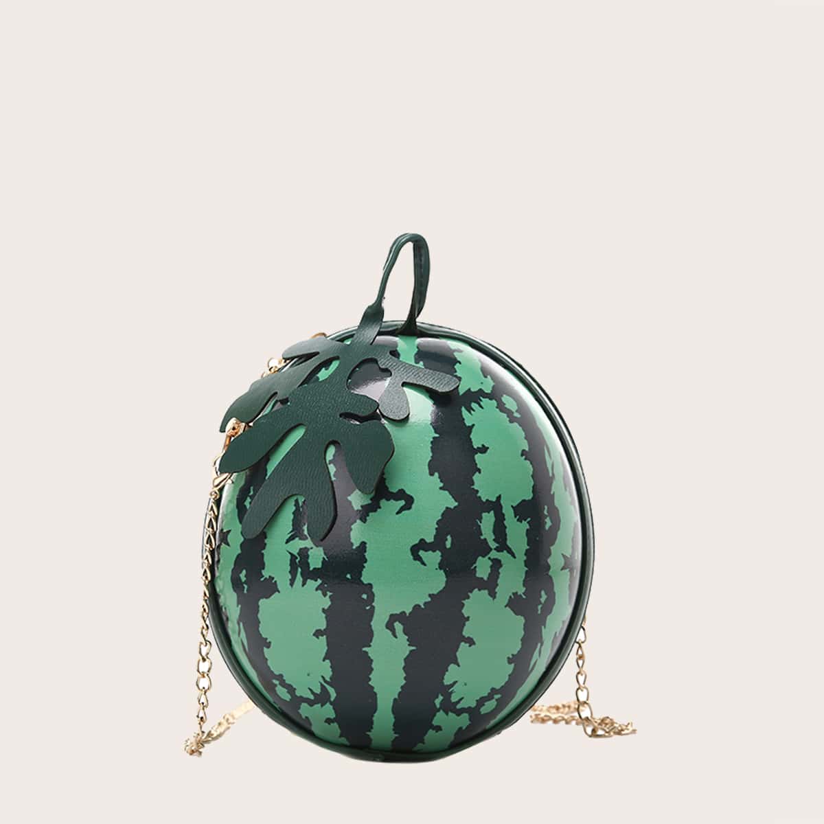

Watermelon Shaped Crossbody Bag, Green