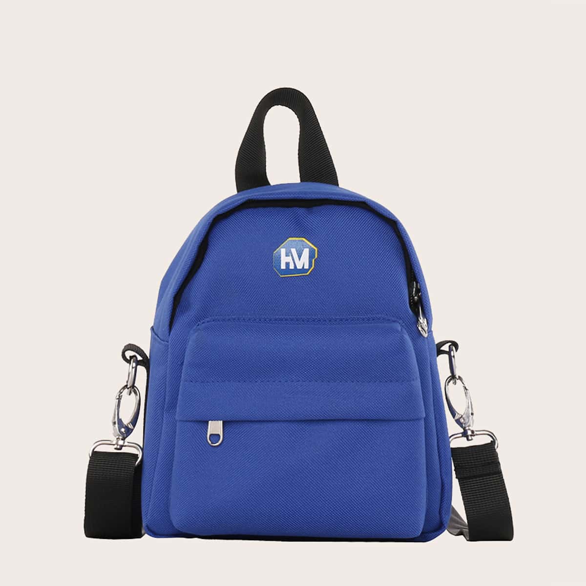 Solid Pocket Satchel Bag, Blue