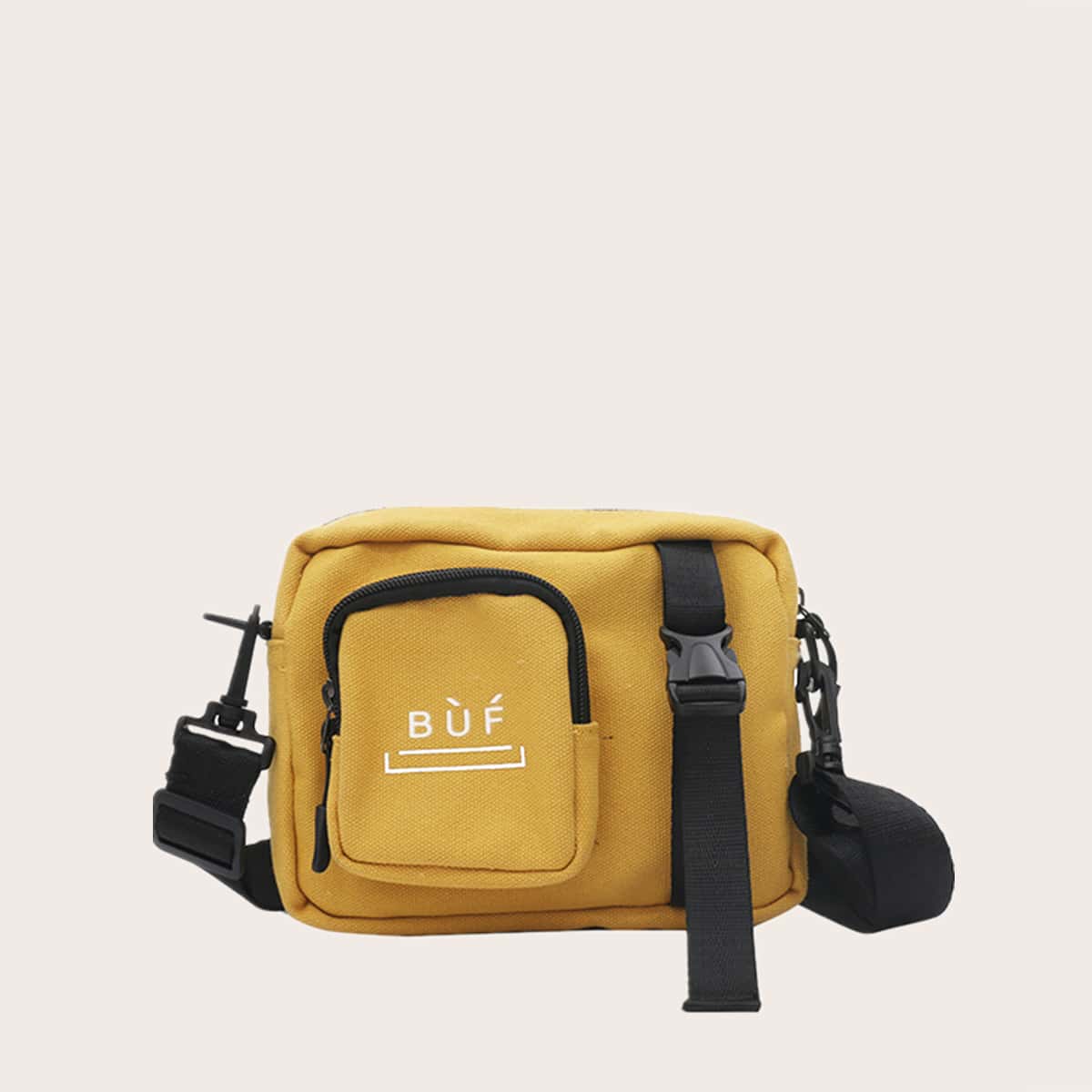 

Pocket Front Crossbody Bag, Yellow