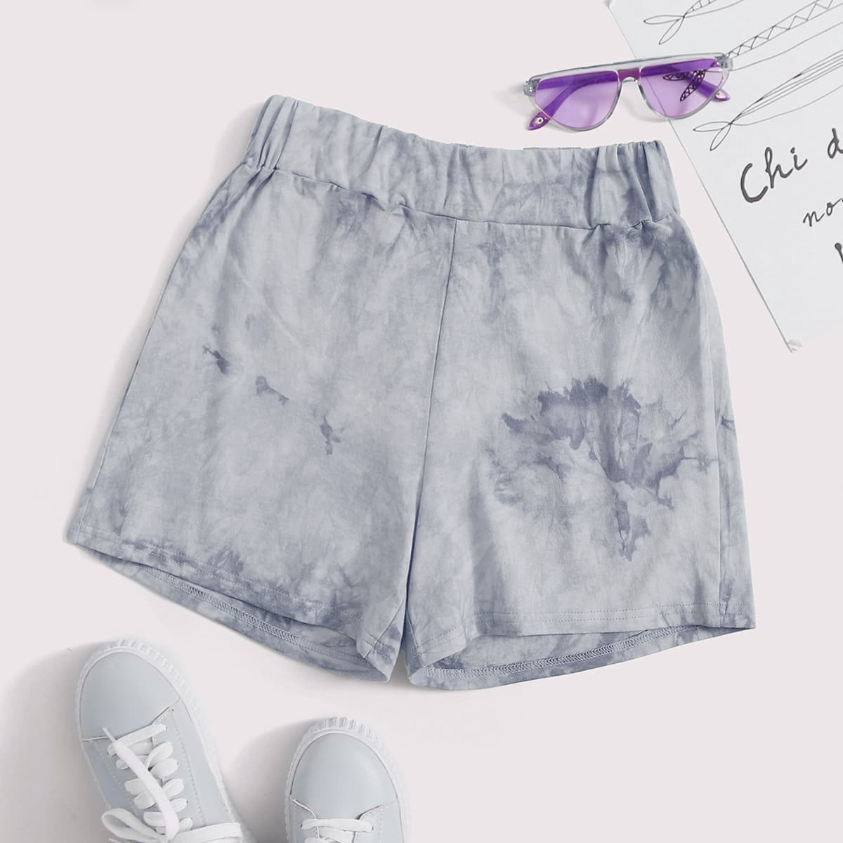 

Tie Dye Shorts, Grey