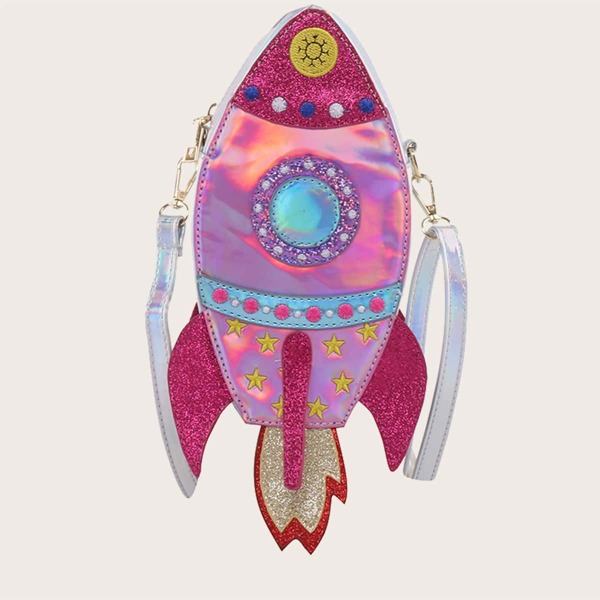 

Сумка через плечо для девочек в форме ракеты, Многоцветный