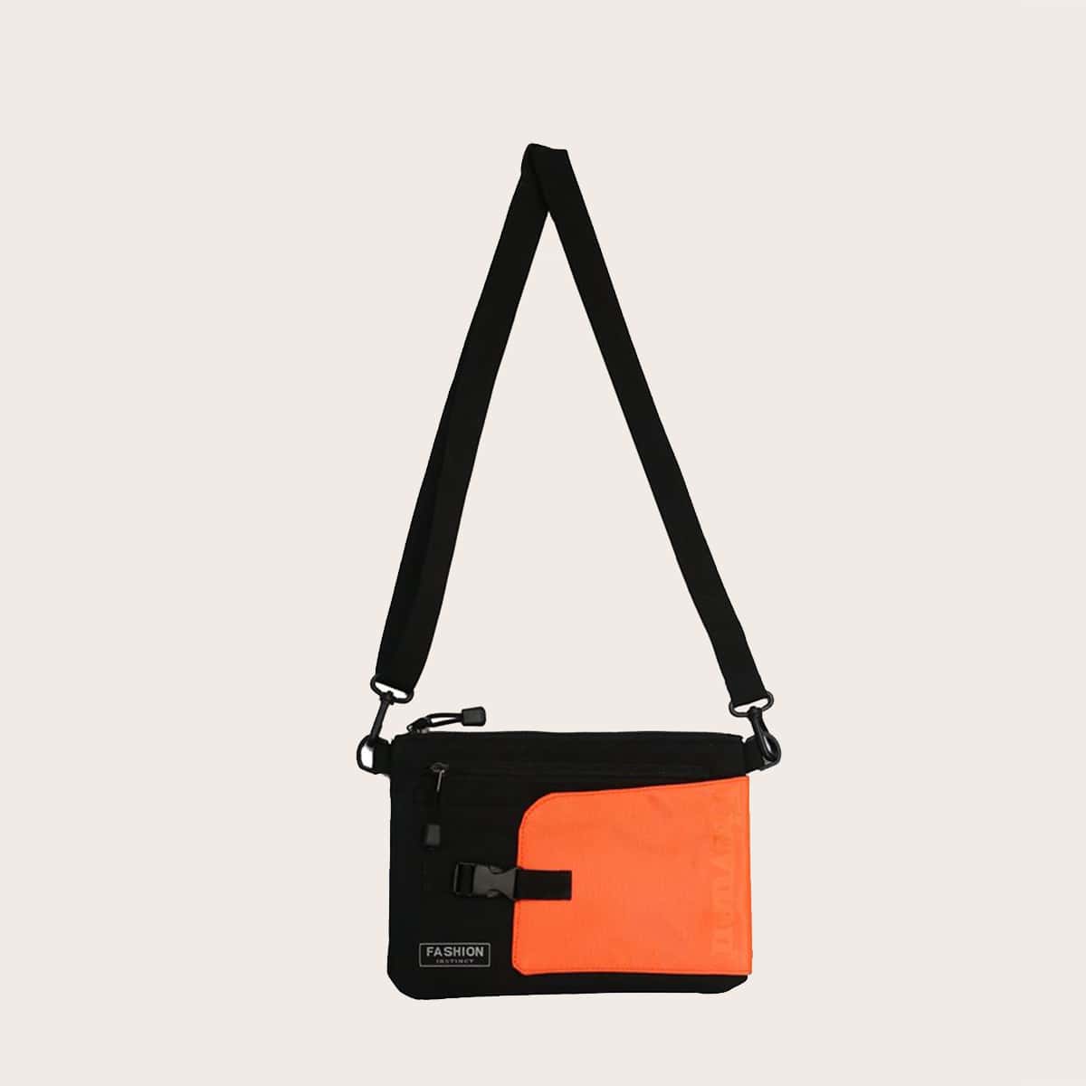 

Colorblock Buckle Crossbody Bag, Multicolor