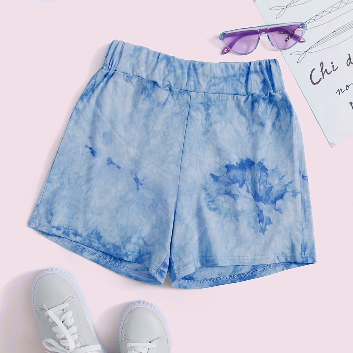 

Tie Dye Shorts, Blue