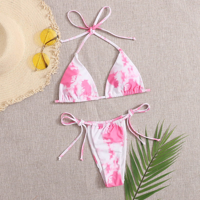 

Tie Dye Halter Bikini Swimsuit, Multicolor