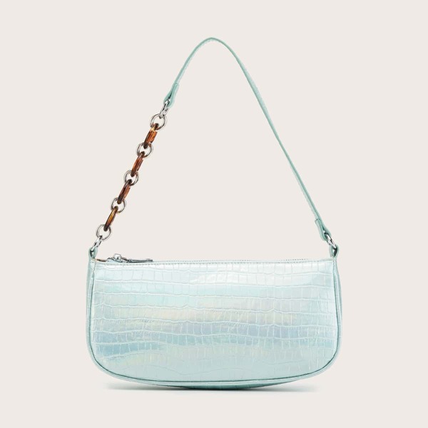 

Croc Embossed Tote Bag, Blue