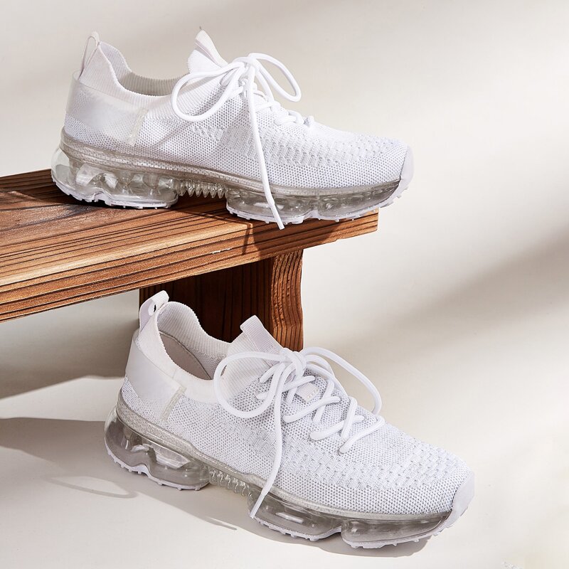 

Lace-up Front Wide Fit Sneakers, White