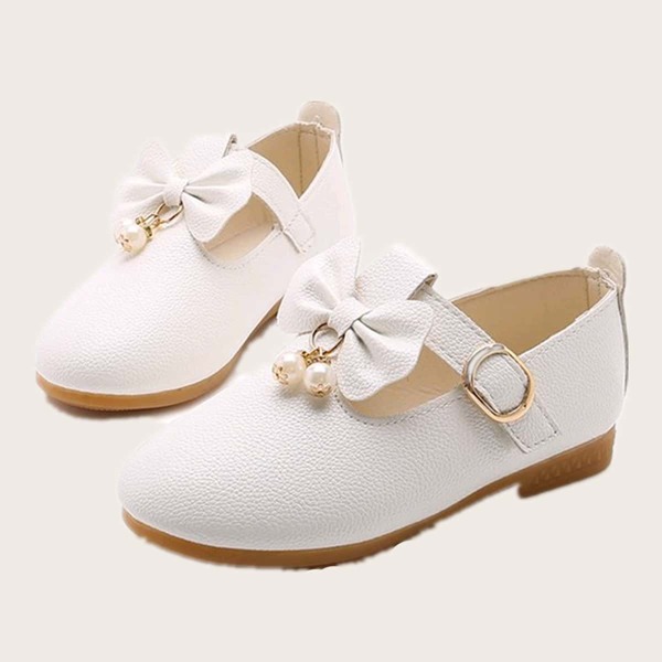 

Toddler Girls Bow Decor Flats, White
