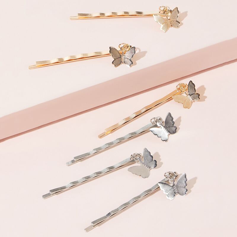 

6pcs Butterfly Hairpin, Multicolor