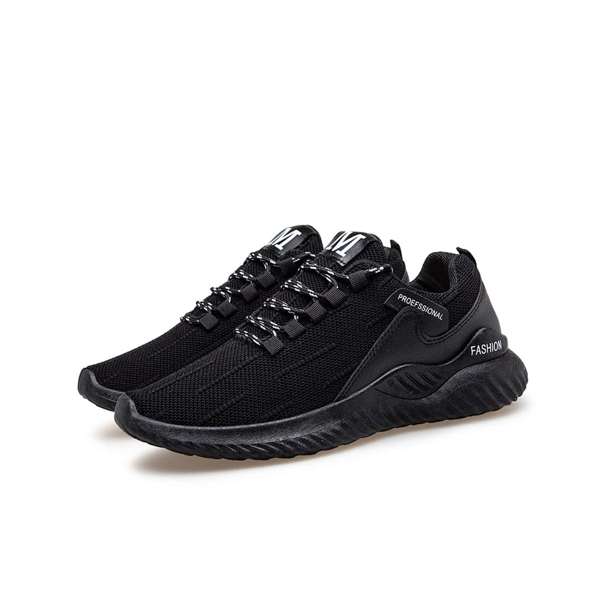 

Guys Lace-up Front Knit Sneakers, Black
