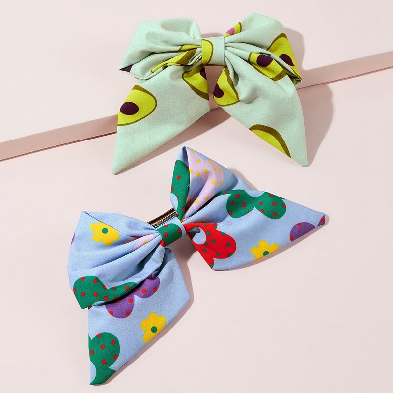 

2pcs Bow Hair Clip, Multicolor