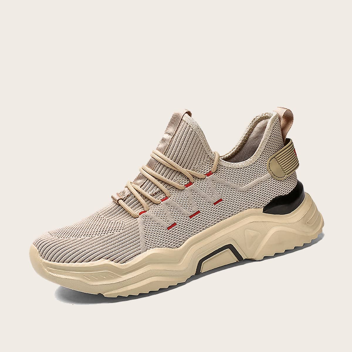 

Guys Lace-up Front Knit Sneakers, Khaki