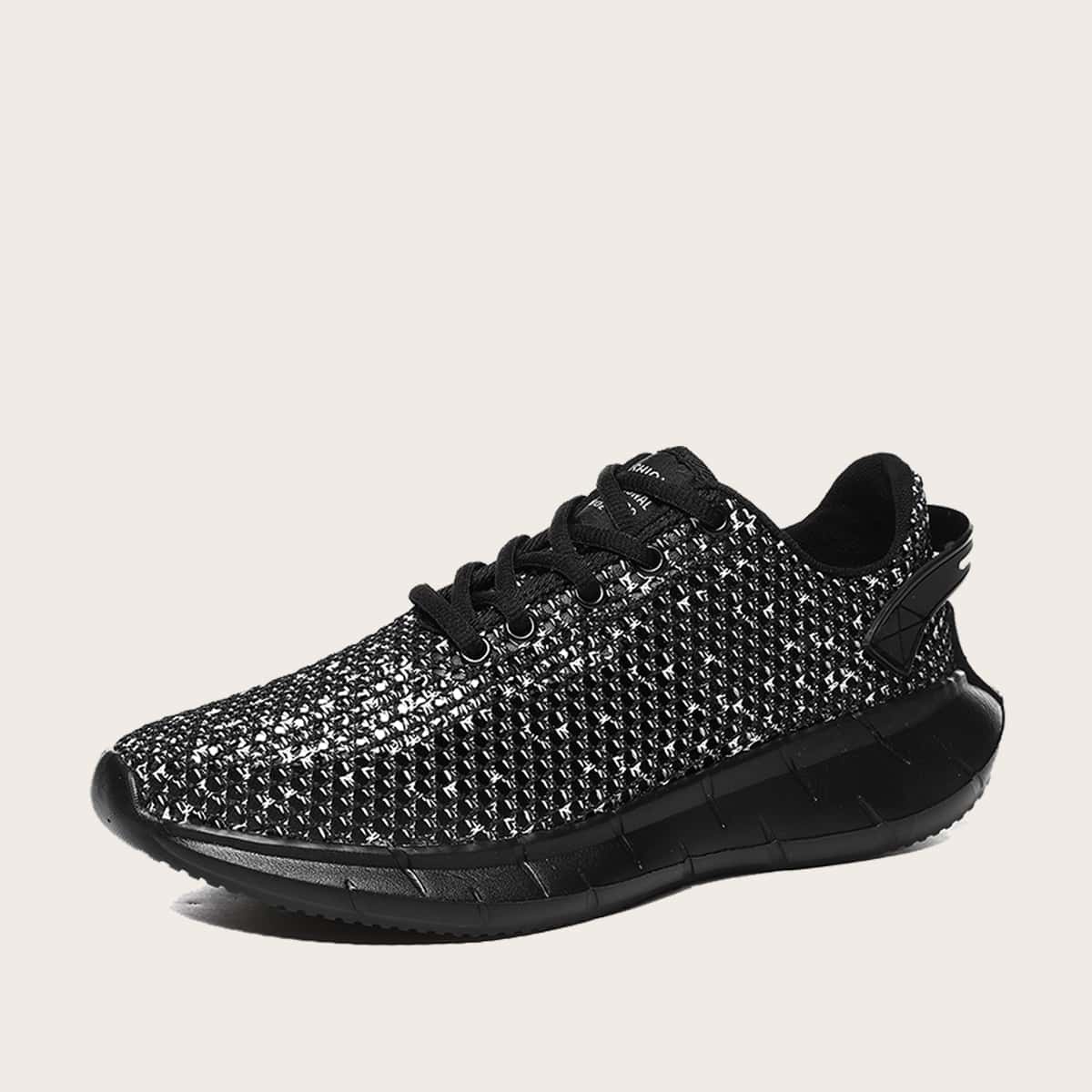 

Guys Lace-up Front Mesh Sneakers, Black