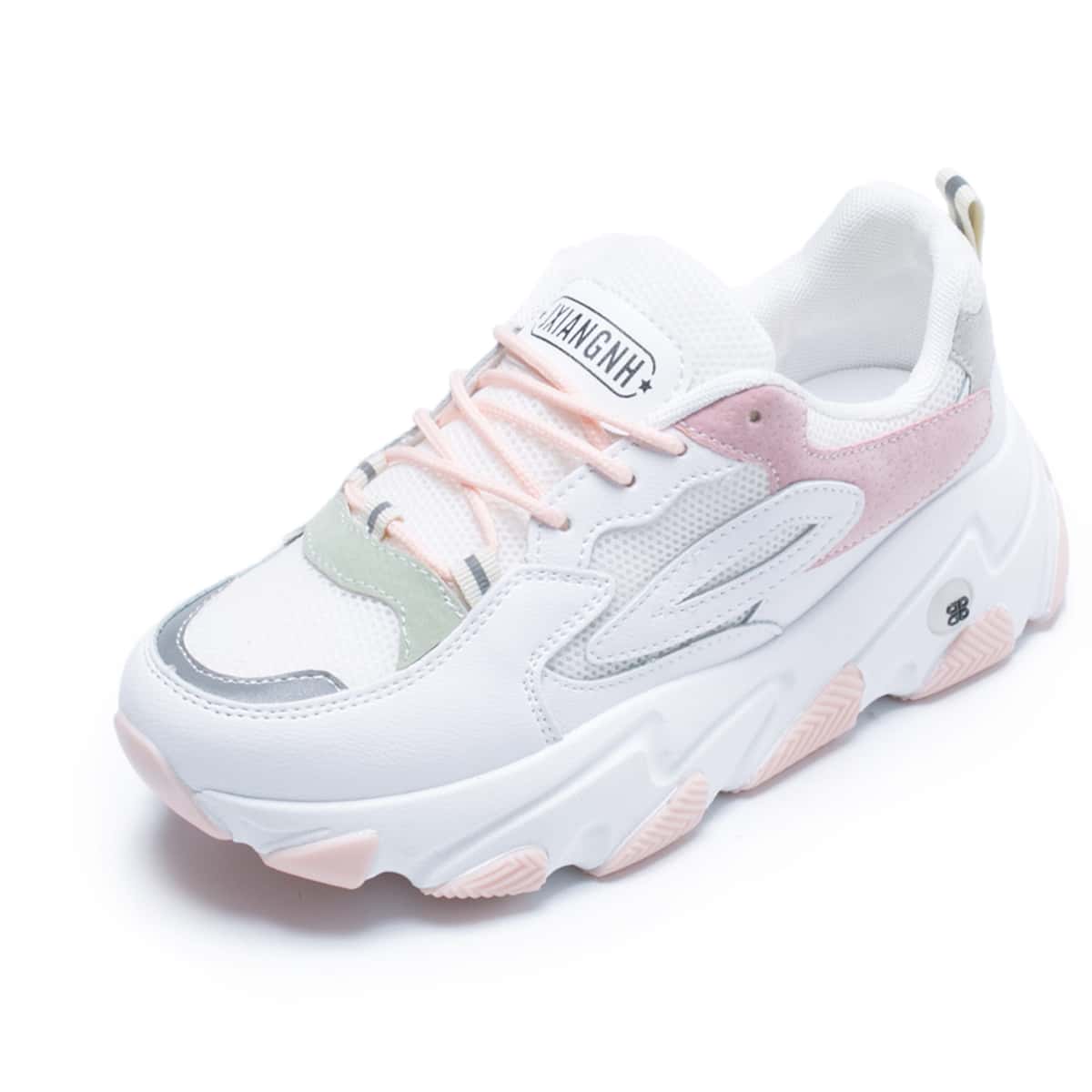 

Lace-up Chunky Sneakers, White