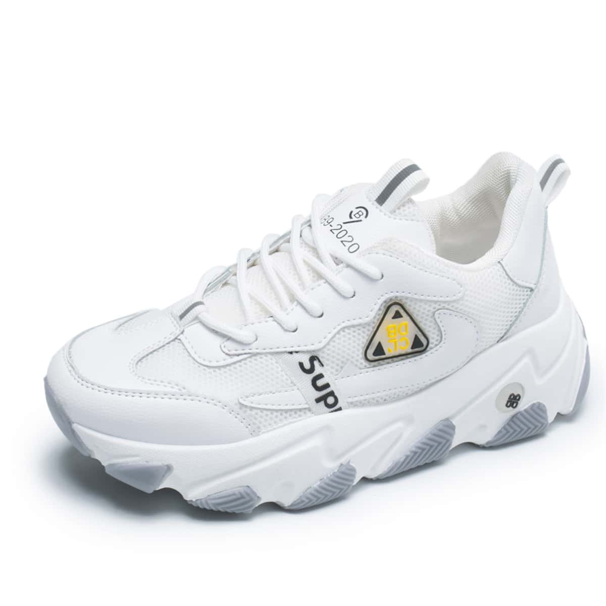 

Lace-up Chunky Sneakers, White