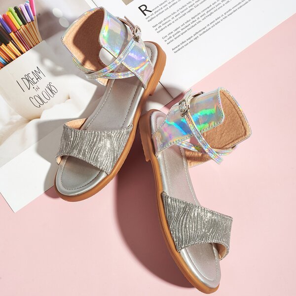 

Toddler Girls Glitter Decor Sandals, Silver