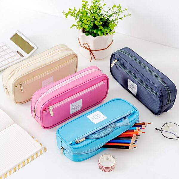 

1pc Simple Pencil Case, Multicolor