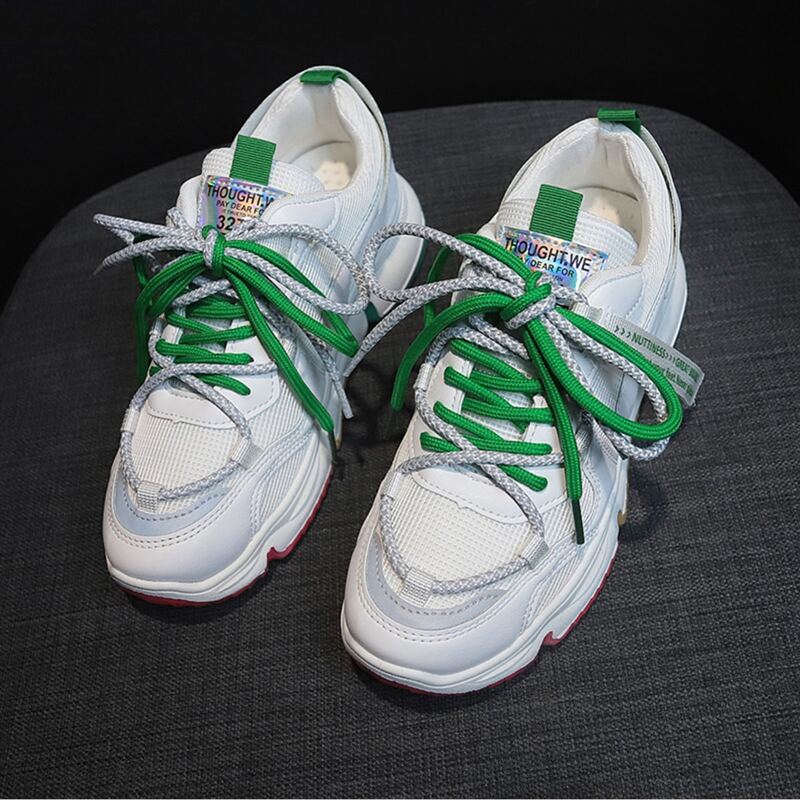 

Lace-up Chunky Sneakers, White