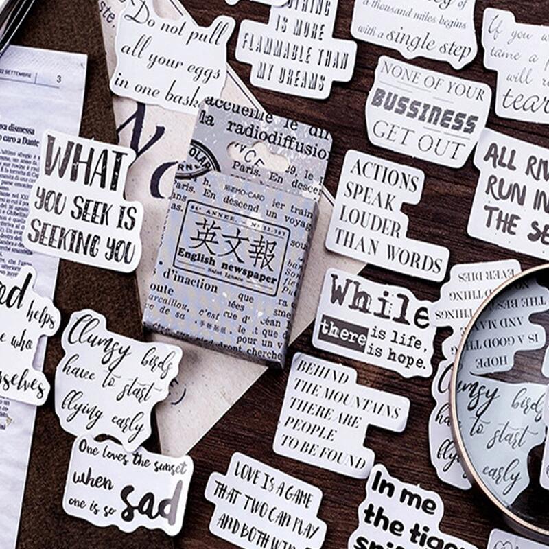 

46sheets Slogan Print Random Sticker, Multicolor