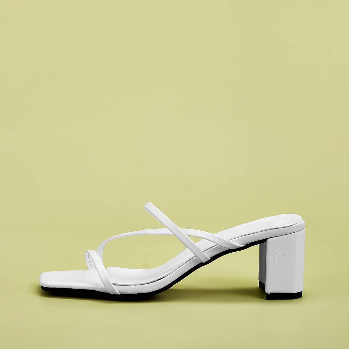 

Strap Chunky Heeled Mules, White