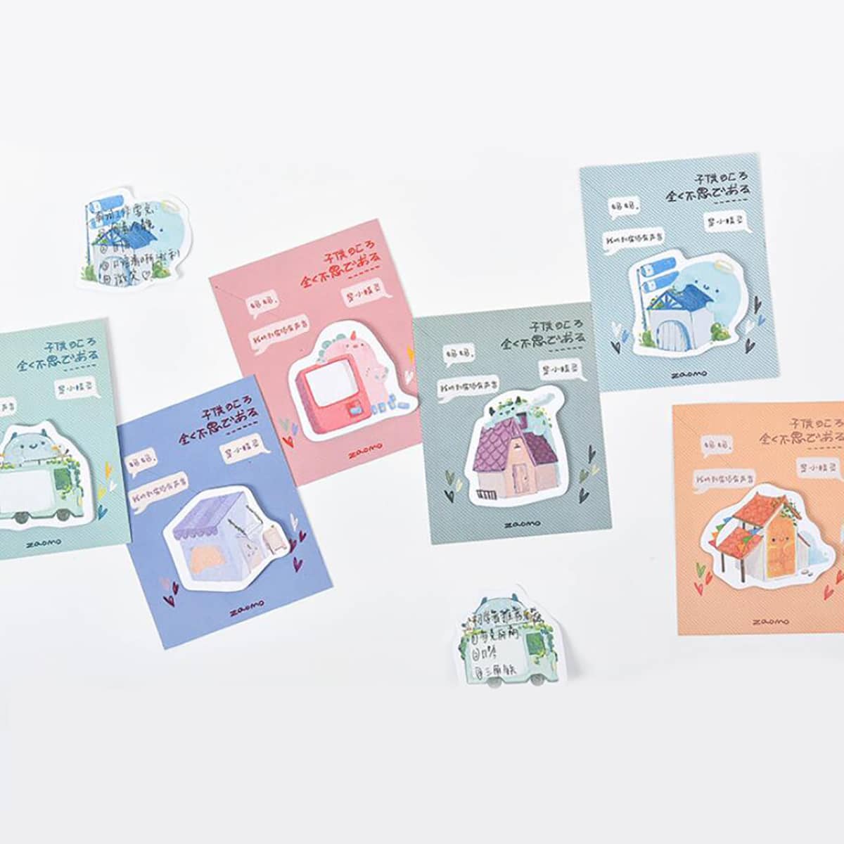 

4pack Cartoon Sticky Note, Multicolor