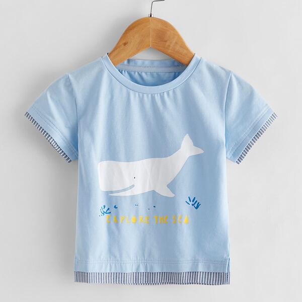 

Toddler Boys Slogan & Cartoon Graphic Tee, Blue